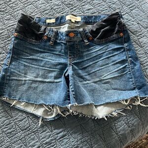 Maternity high rise denim shorts